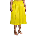 a.n.a Womens Midi A-Line Skirt-Plus