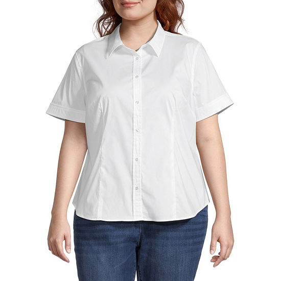 Liz Claiborne Womens Plus Short Sleeve T-Shirt