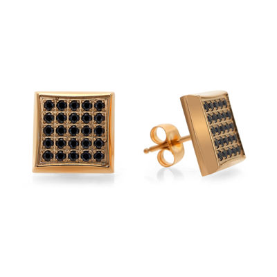 men's square diamond studs
