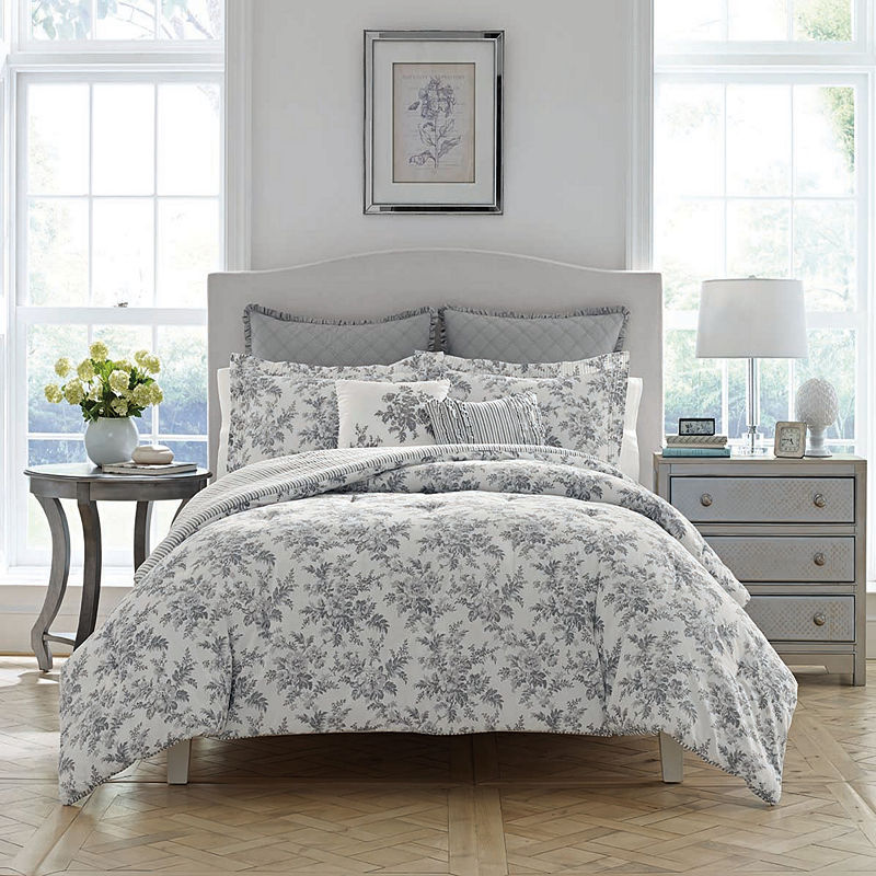 King Gray Annalise Comforter Set - Laura Ashley