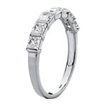 DiamonArt® Womens 1 1/8 CT. T.W. White Cubic Zirconia Platinum Over Silver Square Cocktail Ring