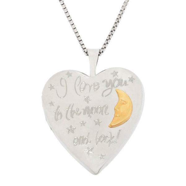 Image result for Sterling Silver & 14K Gold over Silver "Love You To The Moon &