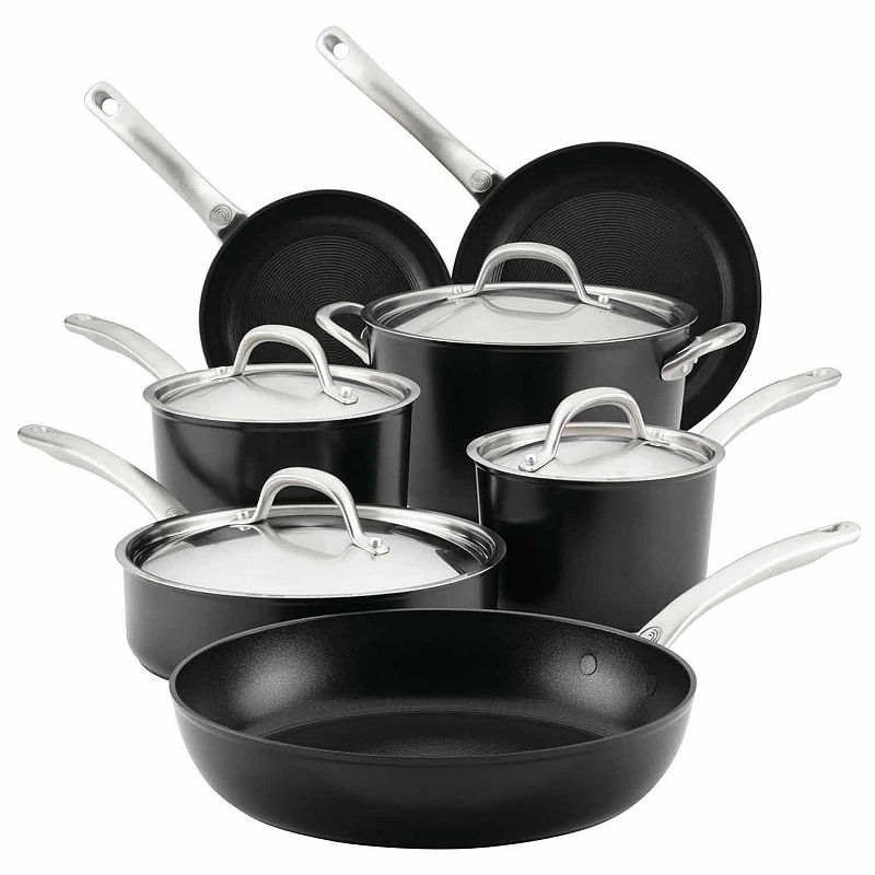 Circulon Ultimum 11-Pc. Forged Aluminum Nonstick Cookware Set, Black
