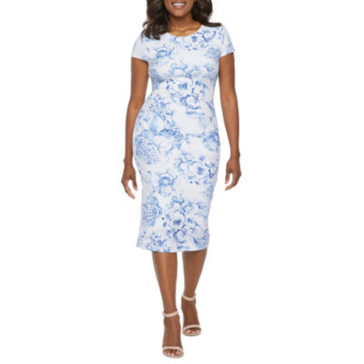 premier amour short sleeve sheath dress