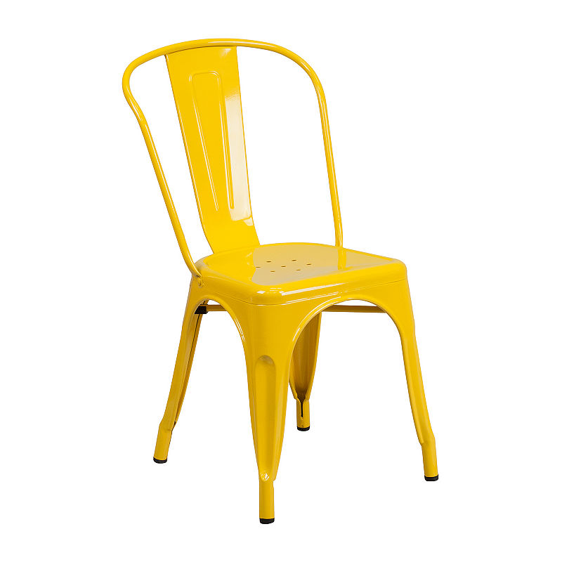Flash Furniture Metal Indoor-Outdoor Stackable Chair ( 4 PACK )