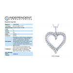 Womens 3/4 CT. T.W. Lab Grown White Diamond 10K White Gold Heart Pendant Necklace