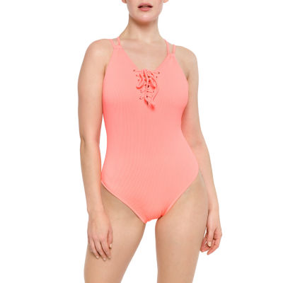 one piece ribbed swimsuit