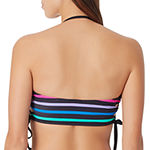 Sugar Beach Striped Bandeau Bikini Swimsuit Top