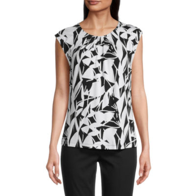 liz claiborne womens round neck sleeveless blouse