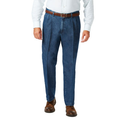 haggar mens pleated jeans