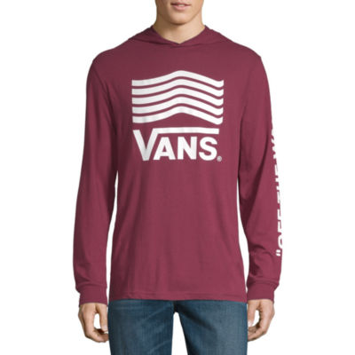 vans burgundy long sleeve t shirt