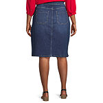 Liz Claiborne Womens Denim Skirt-Plus