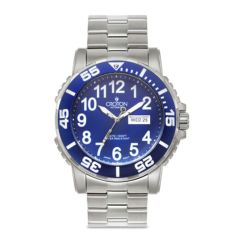 UPC 754425125304 product image for Croton Mens Blue Dial Stainless Steel Watch | upcitemdb.com