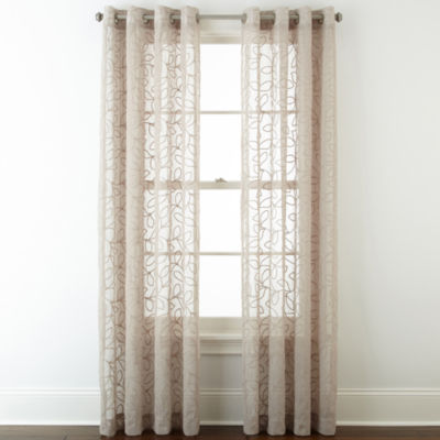 Jcpenneyhome Serene Grommet Top Sheer Curtain Panel Jcpenney