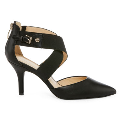 liz claiborne womens keegan pumps elastic pointed toe stiletto heel