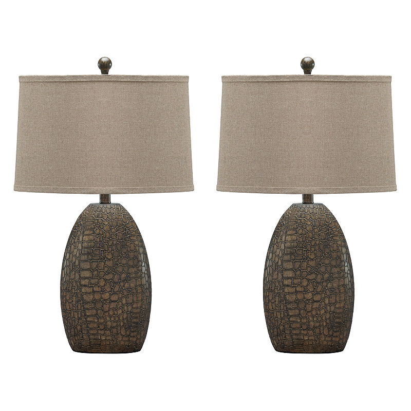 Signature Design By Ashley Set Of 2 Melvin Table Lamps, Brown