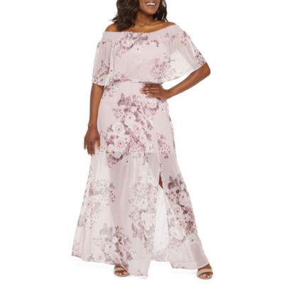 premier amour off the shoulder floral maxi dress