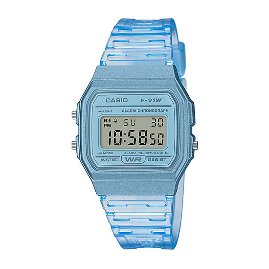 Casio Table Womens Digital Blue Strap Watch F91ws-2os