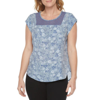 liz claiborne womens round neck sleeveless blouse