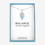 Dolphin Womens Genuine Blue Topaz Sterling Silver Pendant Necklace