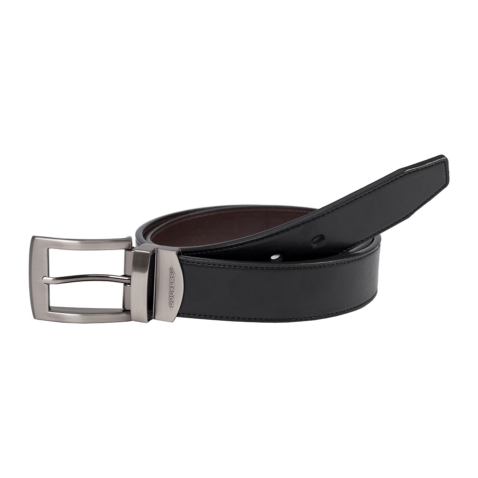 Dockers Bridle Reversible Leather Belt, Black, Mens