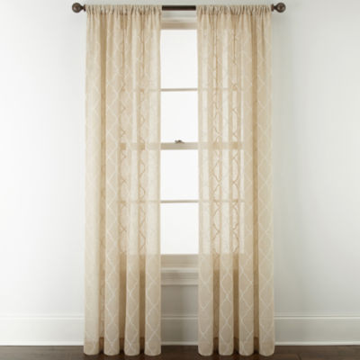 Jcpenney Home Piper Rod Pocket Sheer Curtain Panel Jcpenney