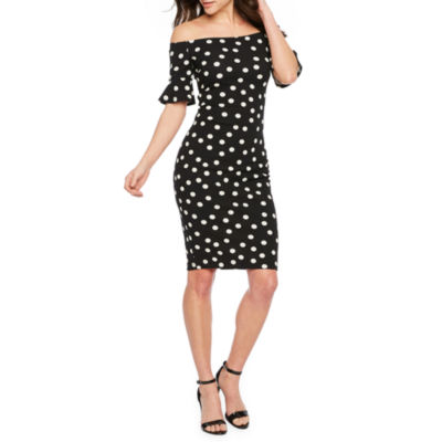 black and white polka dot dress jcpenney