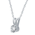 Womens 1/4 CT. T.W. Genuine White Diamond 10K White Gold Pendant Necklace