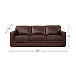 Dillon Leather Upholstery Collection Track-Arm Sofa
