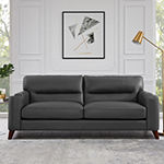 Elm Leather Upholstery Collection Track-Arm Sofa