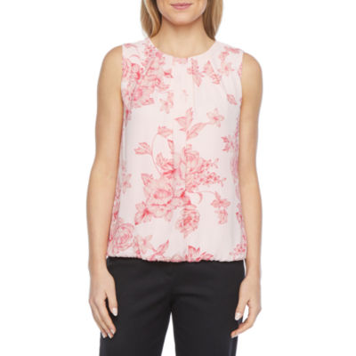 liz claiborne womens round neck sleeveless blouse
