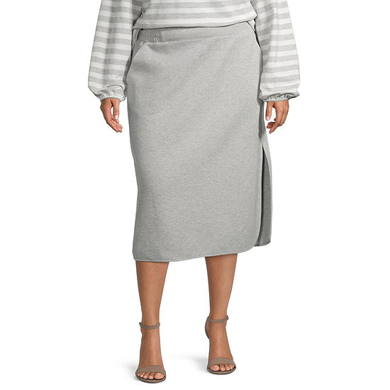 Liz Claiborne Womens Midi A-Line Skirt-Plus
