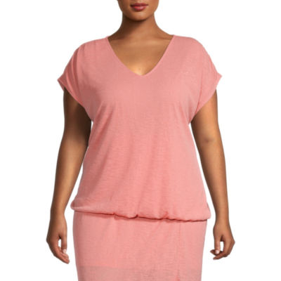 liz claiborne womens v neck short sleeve blouse