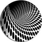 Design Art Waves and Circles Black n’ White Circle Metal Wall Art