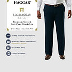 J.M. Haggar Premium Stretch Sharkskin  Classic Fit Flat Front Suit Pants - Big & Tall