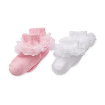 Okie Dokie Tutu Baby Girls 2 Pair Turncuff Socks