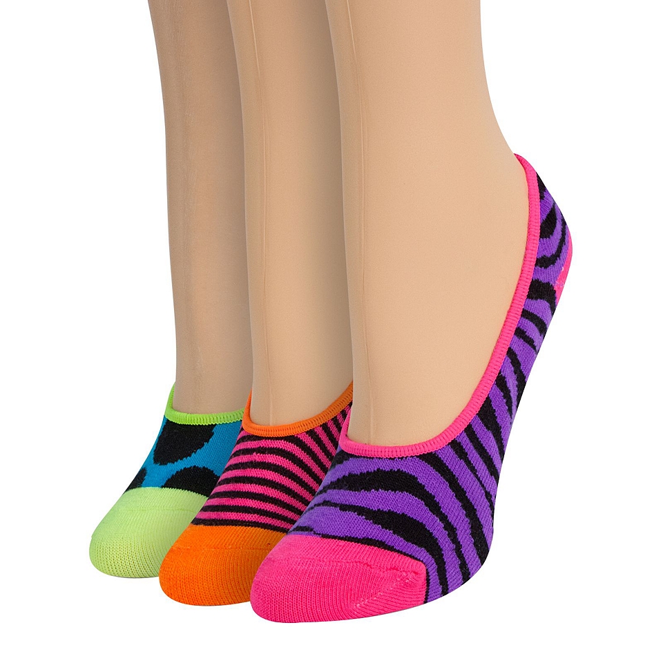 3 pk. Liner Socks, Zebra Stripe, Womens
