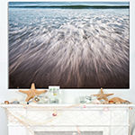 Designart Ocean Beach Water Motion Canvas Art