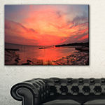 Designart Outstanding Panorama Of Sunset In Sea Canvas Art