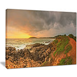 Designart Rocky Romantic Sri Lanka Beach Canvas Art