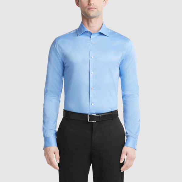 Van Heusen Ultra Flex Slim Mens Slim Fit Stretch Fabric Wrinkle Free Long Sleeve Dress Shirt