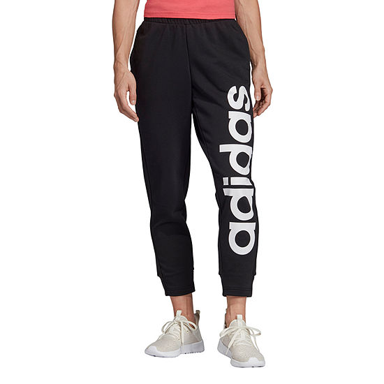 adidas Ft Logo Jogger Womens Workout Pant, Color: Black White - JCPenney