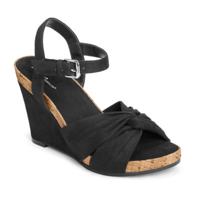 A2 By Aerosoles Womens Bone Plush Wedge Sandals