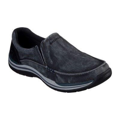 skechers mens black loafers