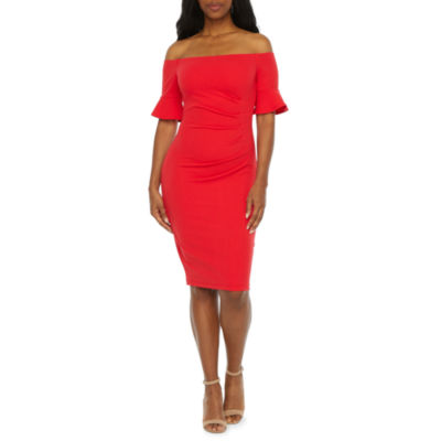 premier amour short sleeve sheath dress