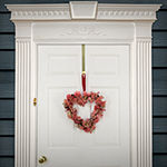 National Tree Co. 16 Pink Floral V Heart Wreath
