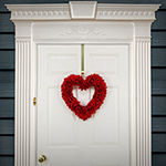National Tree Co. 20" Red Rose Floral Valentine's Heart Wreath