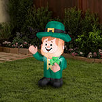 National Tree Co. 42 Inflatable Waving Leprechaun With Sh Outdoor Inflatable