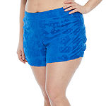 Juicy By Juicy Couture Rouched Womens High Rise Pull-On Short-Plus