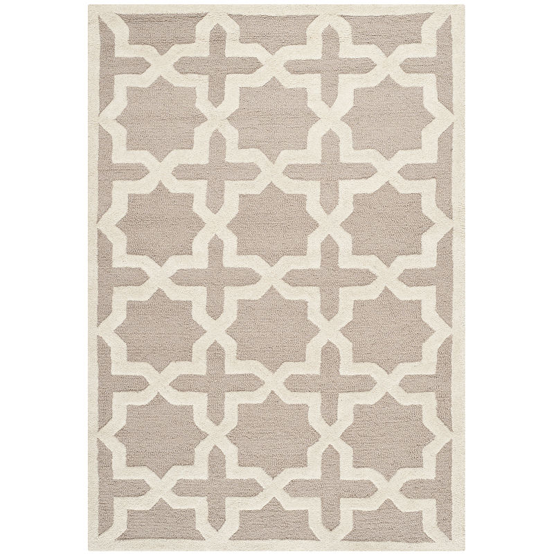 Safavieh Trevelyan Geometric Hand Tufted Wool Rug, 4'X6', Beige